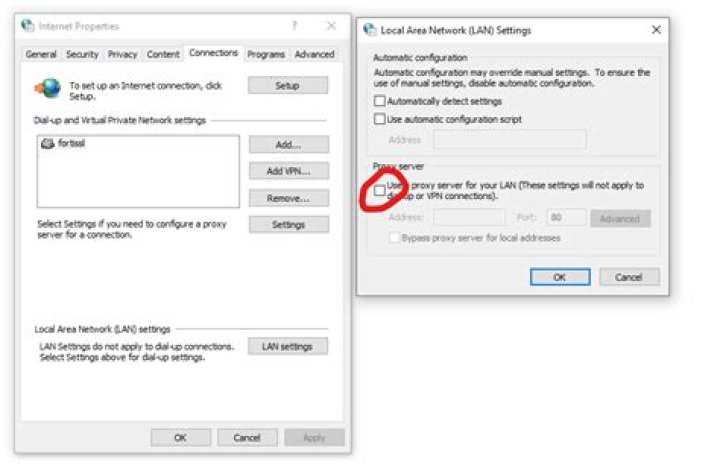 Why does Forticlient VPN stops connecting at 98%?