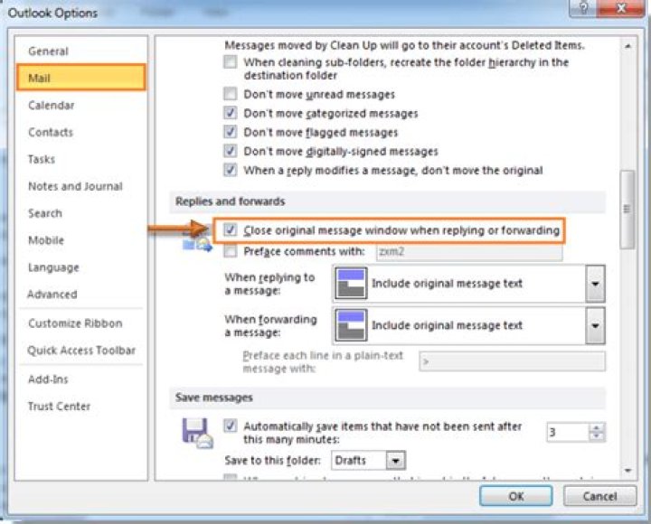 Why doesn't the "Close original message window when replying or forwarding" option from within Outlook 2010 work all of the time?