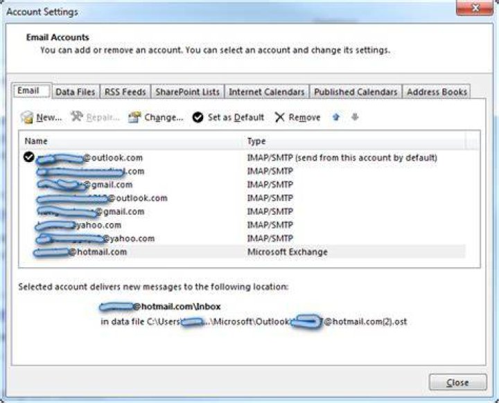 Why my personal hotmail account is Miscrosoft Exchange account type in Windows 7 Outlook 2016