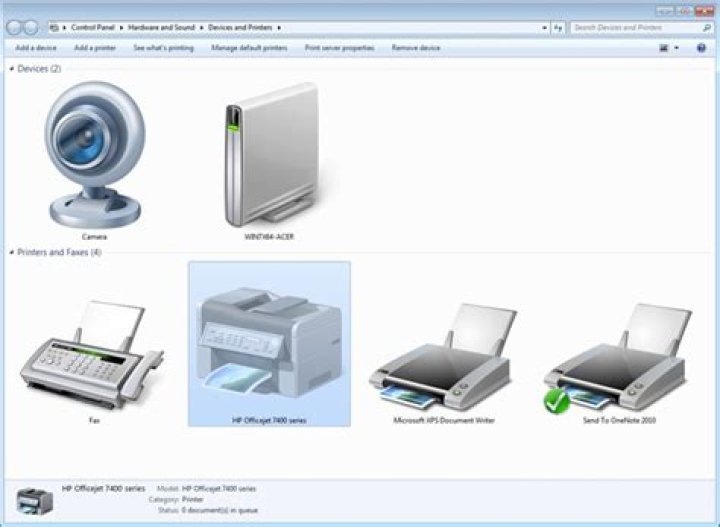Win 7 Devices and Printers