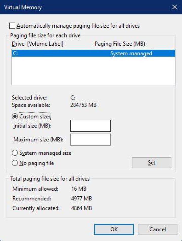 Windows 10 Huge windows PageFile, how to limited it