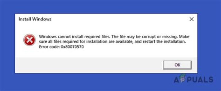 Windows 11 installation error 0x80070570