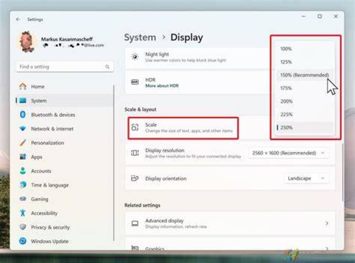 Windows dpi default setting - some time ago
