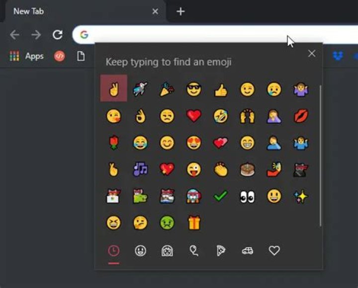 Windows emoji panel