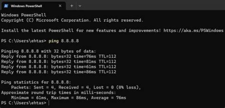 Windows Powershell using python Ping instead of default