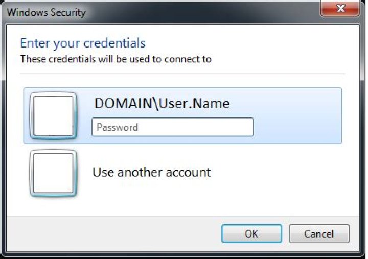 Windows Security logon prompt