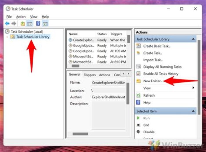 Windows Task Scheduler Folder Structure