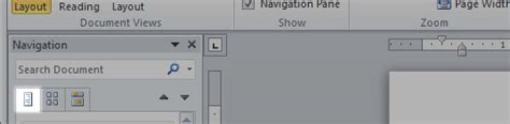 Word 2010 - Navigation sidebar
