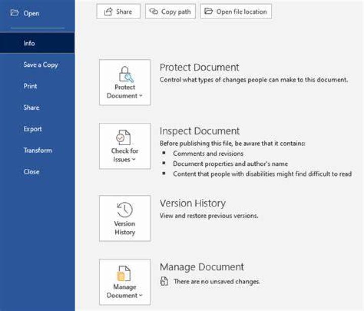 Word Document: viewing document history