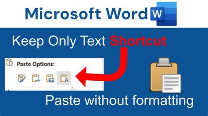 Word paste text only