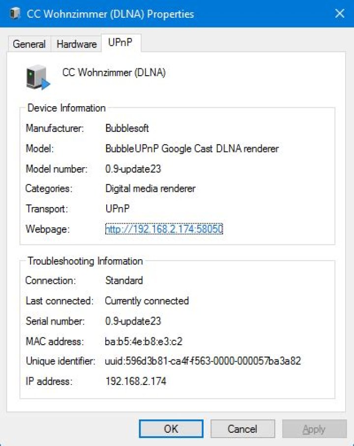 Wrapped Chromecast properties